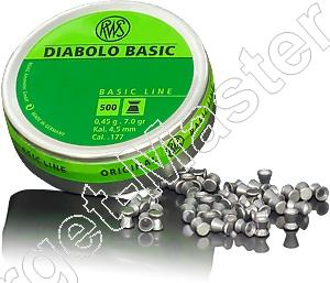 RWS Diabolo Basic 4.50mm Airgun Pellets tin of 500